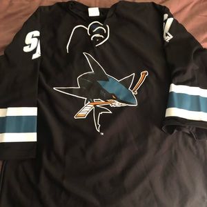 San Jose Sharks black armor jersey giveaway xl